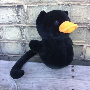 Black Cat / Black Duck Plush Mashup with Orange Beak